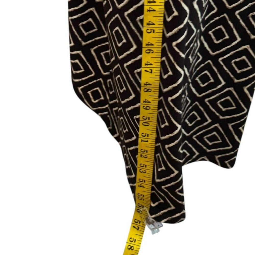 Lauren Ralph Lauren Geometric Print Maxi Dress Size 4 | Black & Cream Knot Front - Picture 7 of 9
